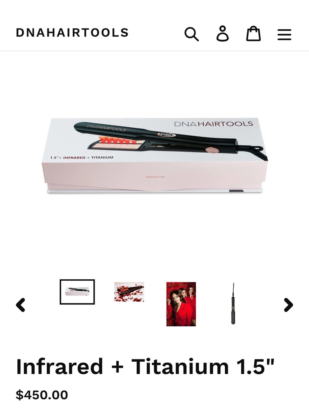 Infrared + Titanium 1.5" Hair Straightener - Black